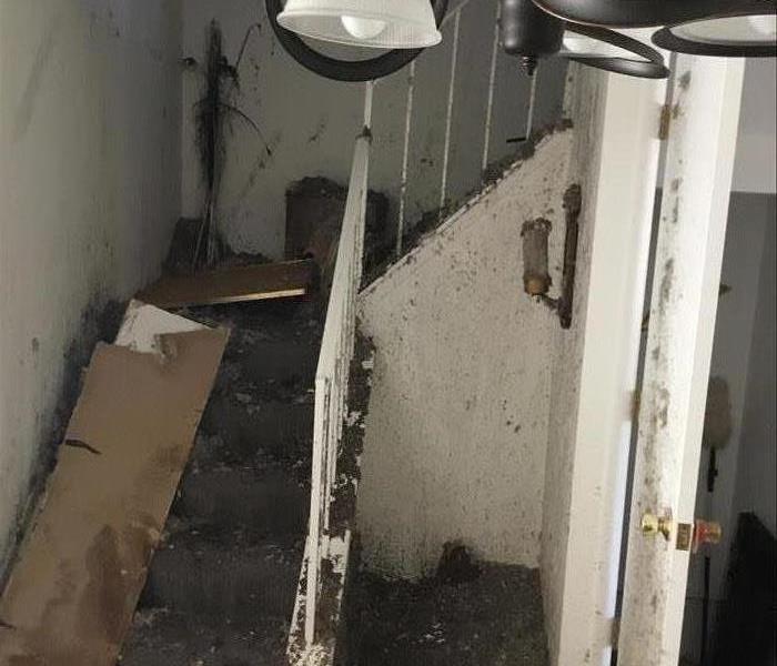 Damaged Stairway After Fire Was Extinguished