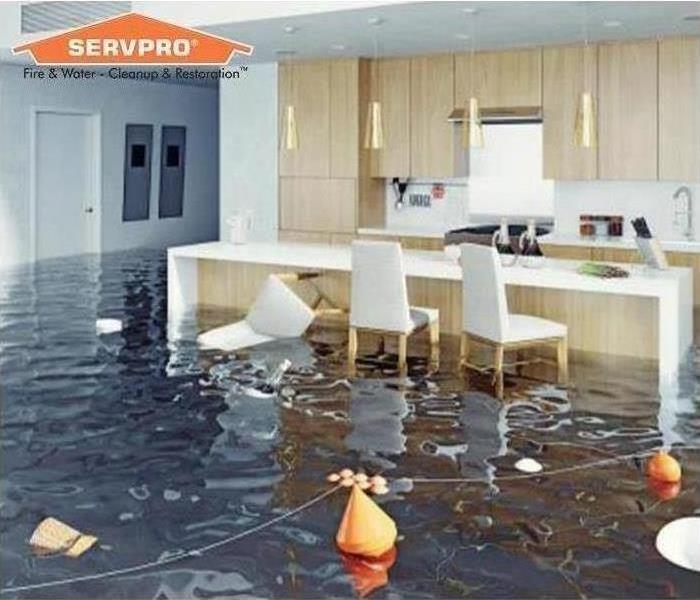 A flooded home.