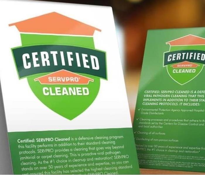SERVPRO’s Certified: SERVPRO Cleaned Table Tent