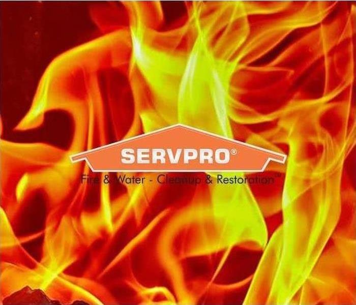 Flames with SERVPRO logo.